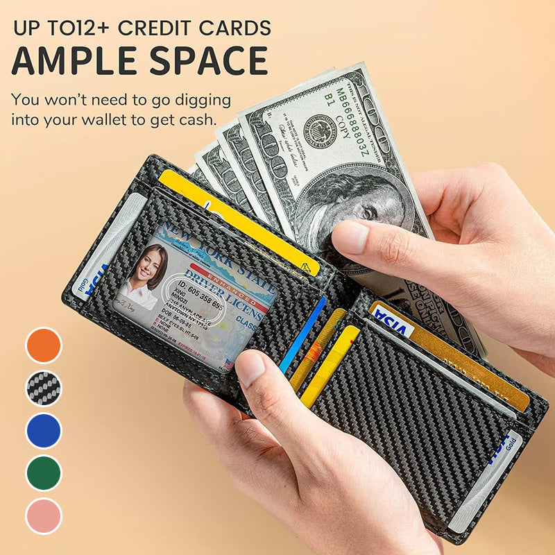 Portafoglio Uomo Sottile Con Blocco RFID – Porta Carte Minimalista Con Cerniera E Portamonete