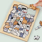 🎁Saldi natalizi 50% DI SCONTO🎅Puzzle in legno a forma di gatto in colori Morandi da 135 pezzi