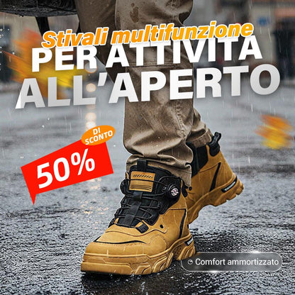 Scarpe da lavoro da uomo con fibbia girevole per esterni 🔄👞 – Impermeabili 💦, antiscivolo 🚶‍♂️, comode, traspiranti 🌬️