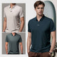 T-shirt da Uomo Casual Traspirante e Antipiega con Colletto a Revers