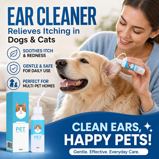 🐶 SCONTO DEL 50%! 🌿 Soluzione detergente per le orecchie di cani e gatti – Allevia il prurito, pulisce delicatamente – Estratti vegetali naturali e formula delicata – Ideale per orecchie sensibili 🐱✨