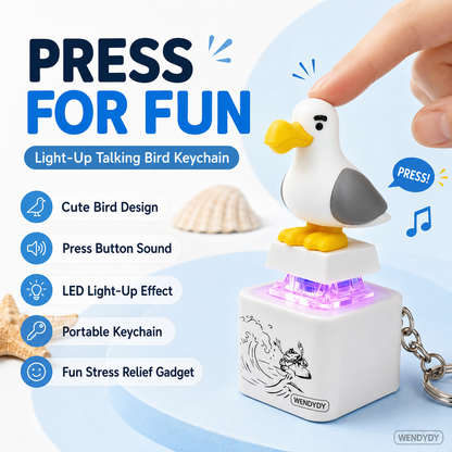 📢Acquistane 2 il 1 in omaggio💕Portachiavi elettronico luminoso “Mine Little Bird” con attivazione vocale: portachiavi creativo a forma di papera con funzione “premi per giocare”