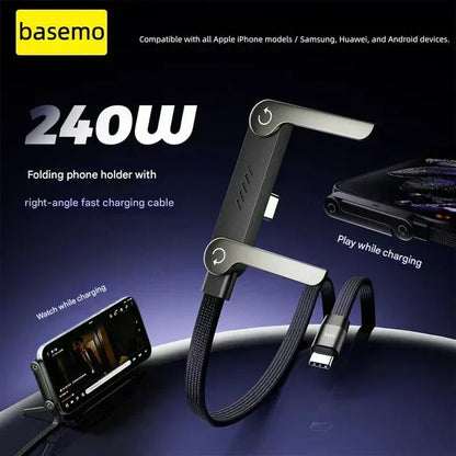 📱 50% DI SCONTO! ⚡ Cavo di Ricarica Invisibile 2 in 1 240W – Ricarica Ultra-Rapida, Supporto Integrato & Design Salvaspazio 🔋
