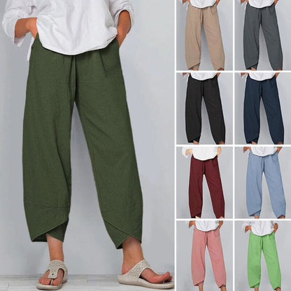 💥Offerta limitata: 50% di sconto💥Pantaloni vintage asimmetrici con elastico in vita e tasche