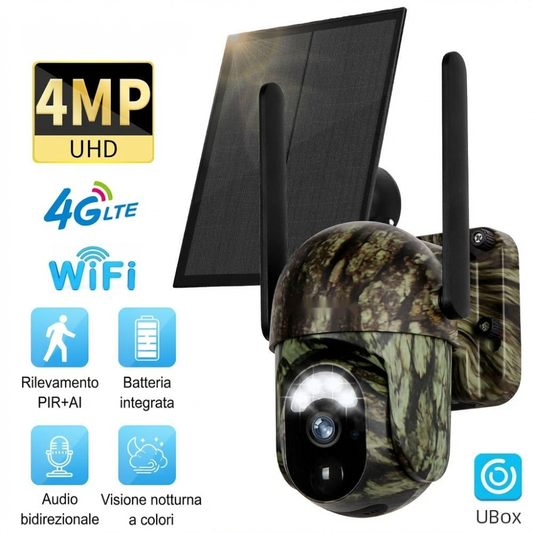🔥🎥 Telecamera di sorveglianza solare wireless 4G LTE CB114S – 💎 Anteprima in tempo reale 2K HD, copertura panoramica a 360°, non richiede Wi-Fi, controllo remoto tramite app, impermeabile, rilevamento del movimento, visione notturna