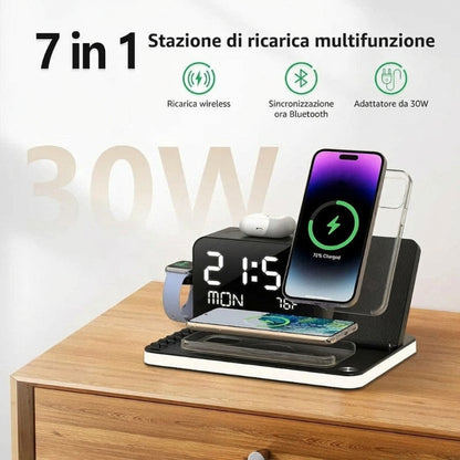 ⚡ OFFERTA SPECIALE: -60%! Stazione di ricarica 7 in 1 – Ricarica wireless, sincronizzazione Bluetooth e ricarica rapida da 30 W 🔋