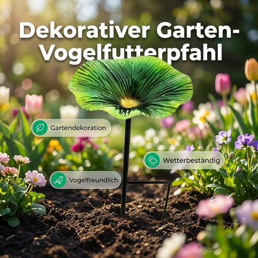 Mangiatoia colorata per uccelli da utilizzare come paletto per fiori in giardino