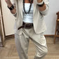 Giacca con colletto da donna + pantaloni - Elegante completo da lavoro