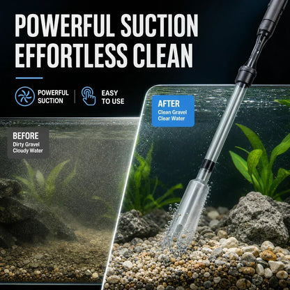 🐠 50% SCONTO! 🔥 Pulitore Elettrico per Ghiaia per Acquario – Pulizia Senza Sforzo di Ghiaia e Substrato – Aspira Sporco, Residui di Cibo e Depositi – Ideale per Acquari d'Acqua Dolce e Salata – Risparmia Tempo e Preserva la Qualità dell'Acqua