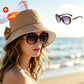 Cappello da donna con fiocco e tesa larga per proteggersi dal sole