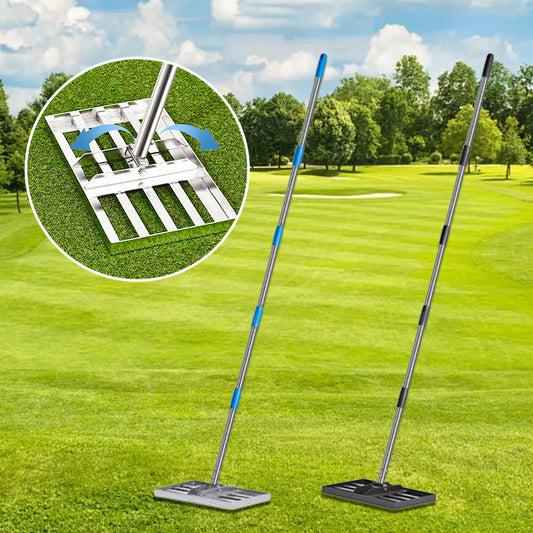 🌿 Rastrello professionale per livellare il prato, ideale per giardini e campi da golf