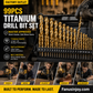 🔧Smettila di consumare le tue punte come se stessi accendendo un falò! Questo set da 99 pezzi in titanio HSS mantiene il filo, fora più velocemente e il design a doppia scanalatura a U espelle ogni truciolo: la scelta degli artigiani esperti!