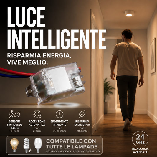 📢Acquista 2 Sconto del 20%👍Interruttore Luce con Sensore di Movimento Integrato