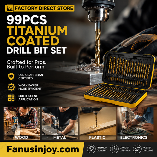 🔧Smettila di consumare le tue punte come se stessi accendendo un falò! Questo set da 99 pezzi in titanio HSS mantiene il filo, fora più velocemente e il design a doppia scanalatura a U espelle ogni truciolo: la scelta degli artigiani esperti!
