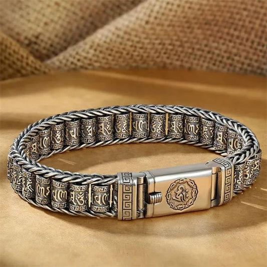 Bracciale con ruota di preghiera e sei caratteri della verità