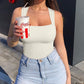 Sexy Ribbed Strappy Square Neck senza maniche Tummy Control Tank Tops Bodysuits🩱