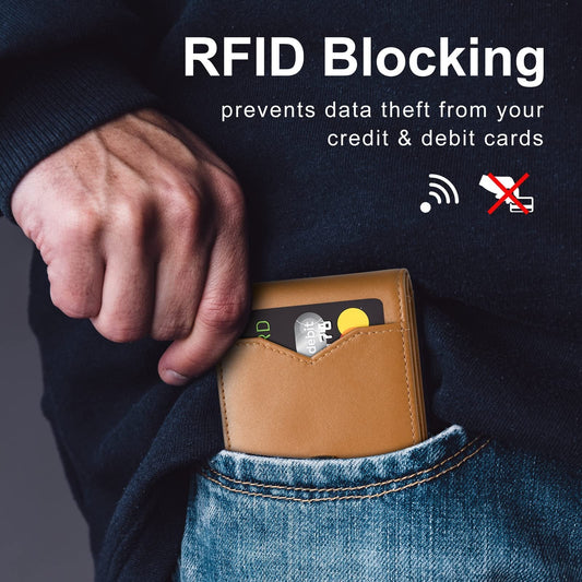 Portafoglio sottile da uomo con blocco RFID