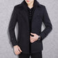 🎁Spedizione gratuita🔥😎Cappotto da uomo in lana business Moda Cappotto in lana medio-lungo con doppio collo