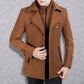 🎁Spedizione gratuita🔥😎Cappotto da uomo in lana business Moda Cappotto in lana medio-lungo con doppio collo
