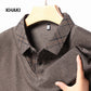 Top da uomo a maniche lunghe con collo a revers effetto due pezzi