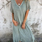 🌈NUOVI SALDI 2025 - 50% DI SCONTO🌈Abito ampio da donna in cotone e lino con scollo a V