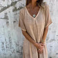 🌈NUOVI SALDI 2025 - 50% DI SCONTO🌈Abito ampio da donna in cotone e lino con scollo a V