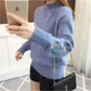 Maglia grossa in cashmere con ricamo floreale