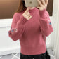 Maglia grossa in cashmere con ricamo floreale