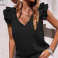 Top stretch senza maniche con scollo a V e volant