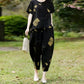 Set donna: top stampato a maniche corte e pantaloni 7/8