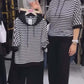 💥CALDO SALE 2025💥Set donna top a righe e pantaloni tinta unita