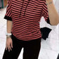 💥CALDO SALE 2025💥Set donna top a righe e pantaloni tinta unita