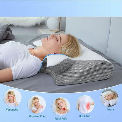 ⏰ SCONTO DEL 50 % – Solo per un periodo limitato ✨ Cuscino cervicale in memory foam 🌙 Ergonomico e a ritorno elastico lento, ideale per chi dorme sul fianco