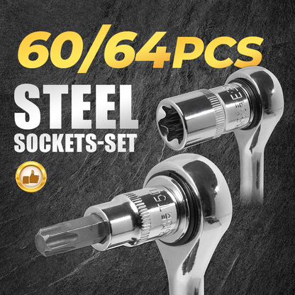 🔧 ¡50 % DE DESCUENTO! ⚙️ Juego de llaves de vaso de acero CR-V - 32 piezas con trinquete, compatible con la mayoría de tuercas y tornillos 🛠️📦
