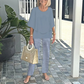 🔥ULTIMO GIORNO DI SALDI - SCONTO DEL 49%🔥 Completo pantaloni stampati e top girocollo da donna