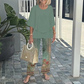 🔥ULTIMO GIORNO DI SALDI - SCONTO DEL 49%🔥 Completo pantaloni stampati e top girocollo da donna