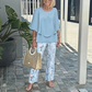 🔥ULTIMO GIORNO DI SALDI - SCONTO DEL 49%🔥 Completo pantaloni stampati e top girocollo da donna