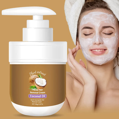 🥥✨ Crema depilatoria viso al cocco – Delicata ed efficace