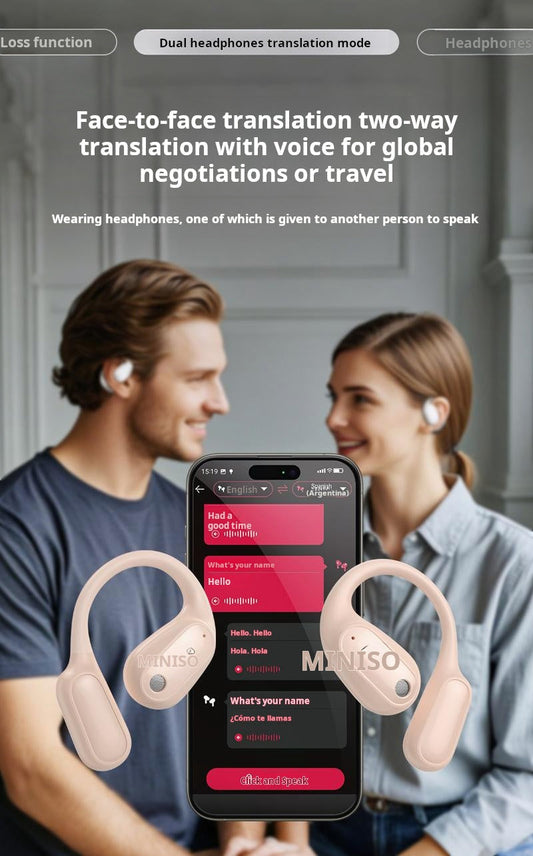 🌐Auricolari Ki Translation – Traduzione in tempo reale in 134 lingue con app🗣️, Bluetooth 6.0, auricolari wireless per musica e chiamate, impermeabili IPX5, batteria a lunga durata⚡🔋