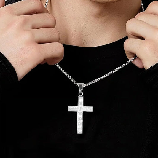 Collana con ciondolo a croce in acciaio inossidabile per uomo e donna
