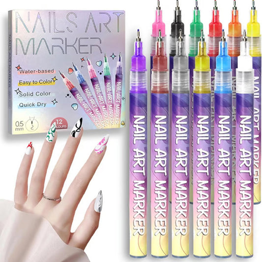 🎨Set di 12 pennarelli per nail art