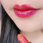 Rossetto glitterato idratante che cambia colore