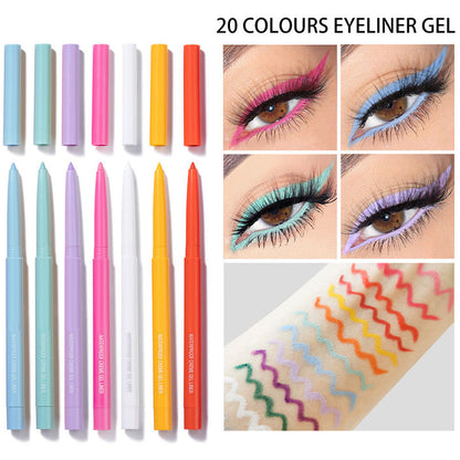 Lápiz delineador de ojos multicolor, resistente al agua y de larga duración