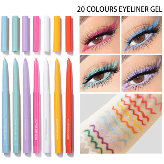 Lápiz delineador de ojos multicolor, resistente al agua y de larga duración