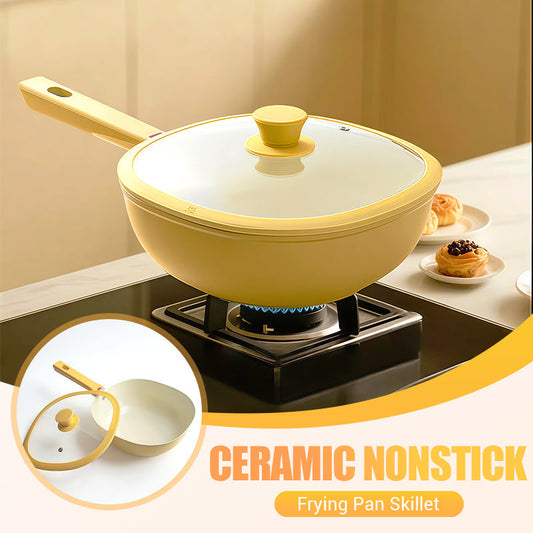 Padella antiaderente in ceramica con coperchio