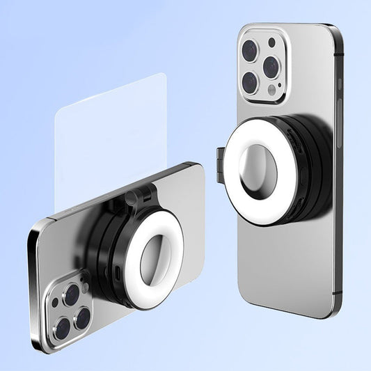 Lampada Magnetica 3-in-1 con Specchio Integrato per Smartphone