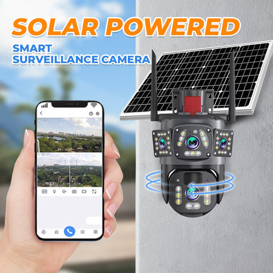 Telecamera Solare 4G con 3 Telecamere Integrate Visione Totale Senza