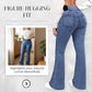 Jeans Donna a Vita Alta Elasticizzati a Zampa