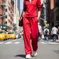 Completo tuta casual da donna con mezza zip