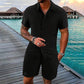 💎 SCONTO DEL 60%! 💎 Set da uomo composto da camicia ampia e pantaloncini, 2 pezzi – Traspirante, vestibilità comoda e stile estivo disinvolto 👕🩳